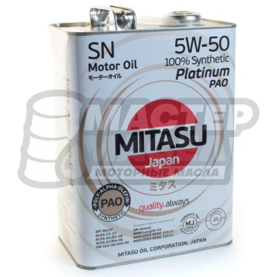 Mitasu Platinum PAO 5W-50 SN/SF 4л