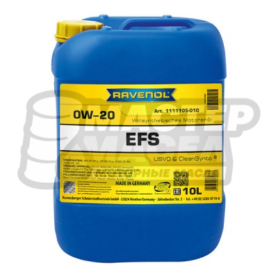 Ravenol EFS SAE 0W-20 (синтетическое) 10л