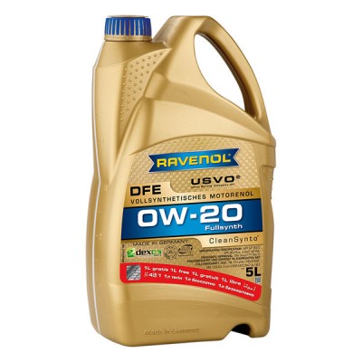 Ravenol DFE SAE 0W-20 (синтетическое) (АКЦИЯ 4л+1л) 5л