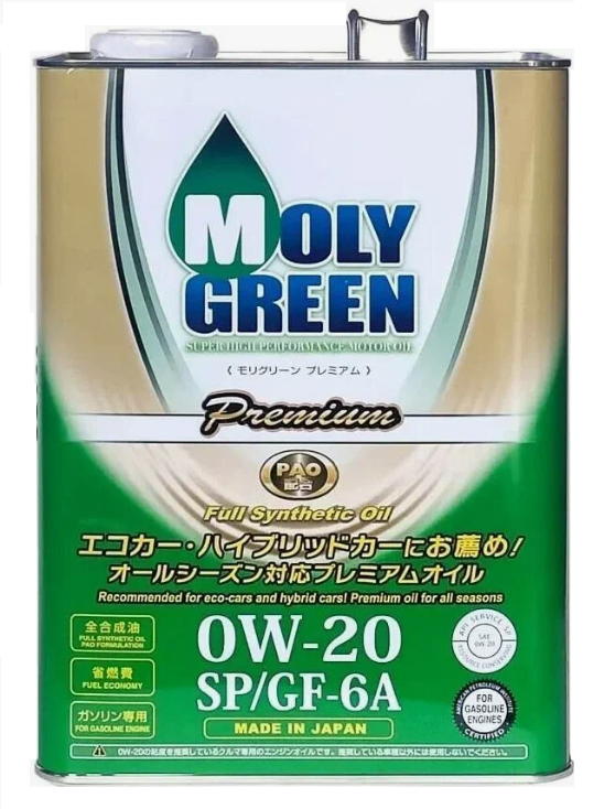 MolyGreen Premium 0W-20 SP/GF-6A 4л MolyGreen Premium 0W-20 SP/GF-6A 4л