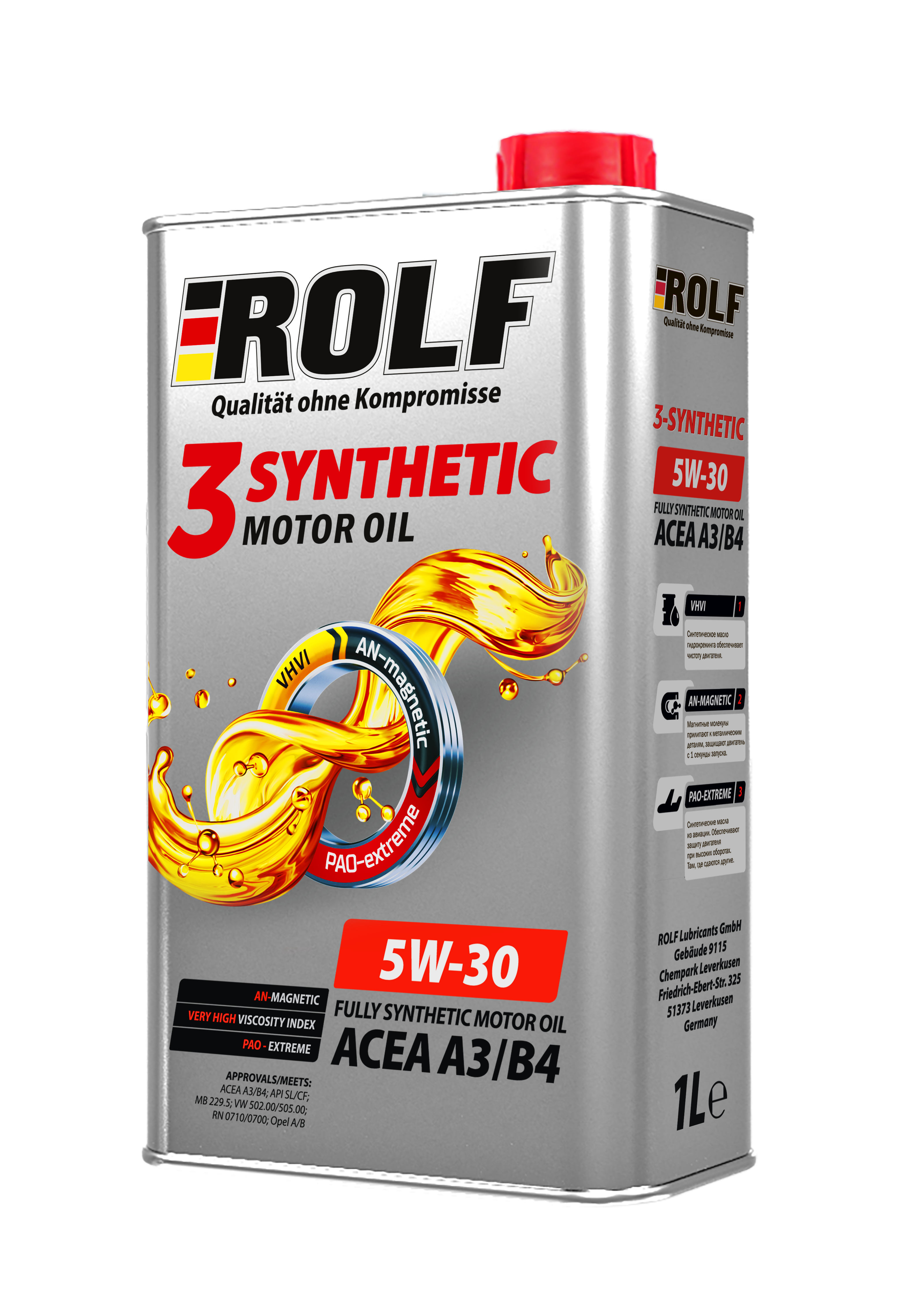ROLF 3-SYNTHETIC 5W-30 A3/B4 (синтетическое) 1л